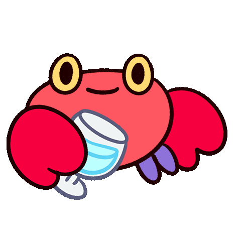 Throwing Water Crabby Crab Sticker - Throwing Water Crabby Crab Shy Shrimp Stickers
