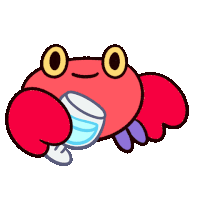 Throwing Water Crabby Crab Sticker - Throwing Water Crabby Crab Shy Shrimp Stickers