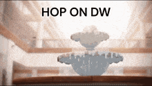 a fountain that says hop on dw on it