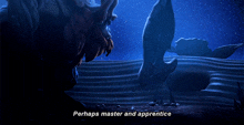 perhaps master and apprentice is written on a screen
