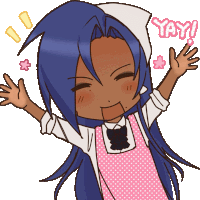 a cartoon drawing of a girl with yay written on the top
