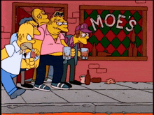 moe 's is a cartoon that shows a group of men