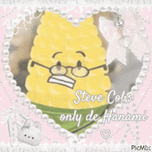 a picture of a cartoon character with the words steve cobs only de hanami