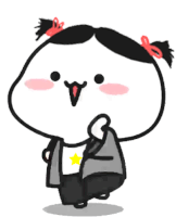 a cartoon of a girl with pigtails and a star on her shirt