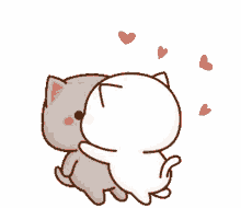 smooch kisses mochi mochi peach cat hearts love