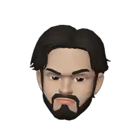 a cartoon face of a man with a beard making a sad face