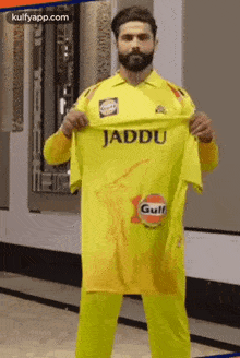 jaddu with new jersey cricket sports ipl csk