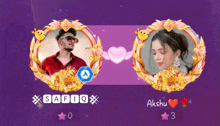 a picture of a man and a picture of a woman with the name safiq and akshu