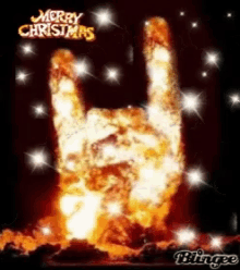 yule log xmas jokes merry christmas horns heavy metal