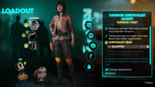 a screenshot of a video game with a loadout screen