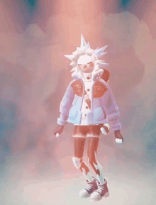 a cartoon character with spikes on their head is dancing