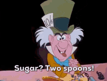 Mad Hatter Alice In Wonderland GIF - Mad Hatter Alice In Wonderland Two Spoons GIFs