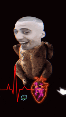 a computer generated image of a heart with a red heartbeat line