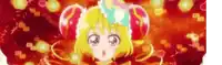 a girl with a flower crown on her head is standing in front of a fireball .