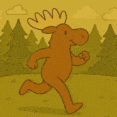three moose are running in a field and the words engage time are on the bottom