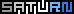 the word saturn is written in blue and white on a black background