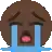 a pixel art drawing of a crying emoji with tears coming out of its eyes .