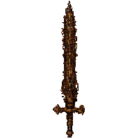 a drawing of a sword with a very long blade