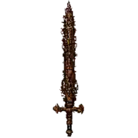 a drawing of a sword with a very long blade