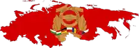 a map of the world with a logo that says " мира и солидария "