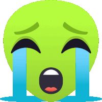 Crying Alien Sticker - Crying Alien Joypixels Stickers