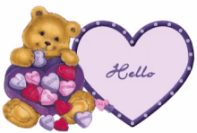 Teddy Bear Hello GIF - Teddy Bear Hello Heart GIFs