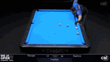 a pool table with a blue cloth that says diamond