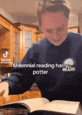 Millennial Reading Harry Potter Crazy GIF