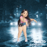 a cartoon girl is standing in the rain with the name veronicamartins on the bottom right