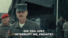 Did You Just Interrupt Me Private Master Sergeant Farell GIF - Did You Just Interrupt Me Private Master Sergeant Farell Edge Of Tomorrow GIFs