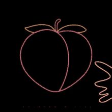 a neon sign of a hand holding an apple