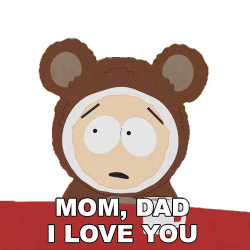 Mom Dad I Love You Butters Stotch Sticker - Mom Dad I Love You Butters Stotch South Park Stickers