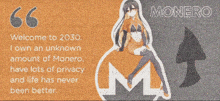 a poster that says monero on it