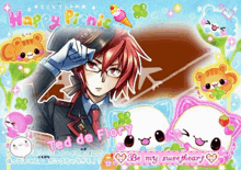 a picture of a boy with red hair and the words happy picnic on the bottom