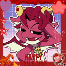 a picture of a dragon with the words happy halloween