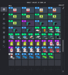 a screenshot of a game called vault value