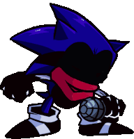 a pixel art of a sonic the hedgehog with a scarf around his neck holding a microphone .