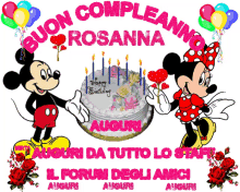 rosanna buon compleanno happy birthday mickey mouse minnie mouse