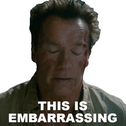 This Is Embarrassing Trench Sticker - This Is Embarrassing Trench Arnold Schwarzenegger Stickers
