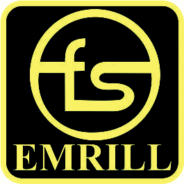 a logo for emrill with a yellow letter fs