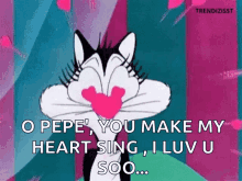 penelope pussycat hearts in love flying hearts pepe le pew