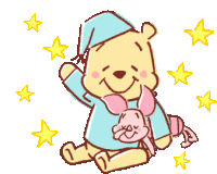Pooh Pooh And Piglet Sticker - Pooh Pooh And Piglet Good Night Stickers