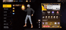 a man standing in front of a screen that says ' free fire '