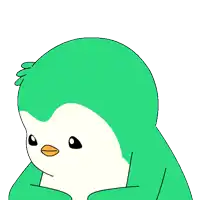 a cartoon penguin with a green head and white body