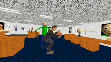 a computer generated image of a classroom with a sign on the wall that says " winner anyway "