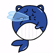 cat whale cute blue sad