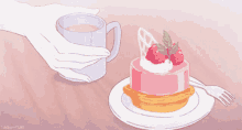 sweets anime tea cake dessert