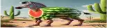 a zebra with a slice of watermelon on it