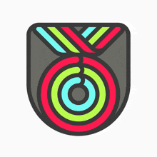 a colorful medal with a circle in the center
