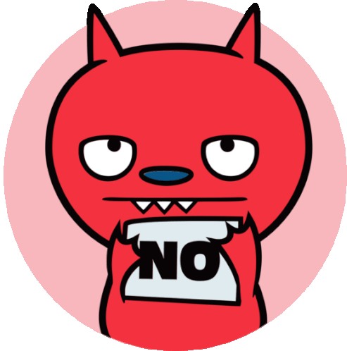 Lucky Bat Holding Sign That Says No Sticker - Ugly Dolls No Nope - Discover  & Share GIFs